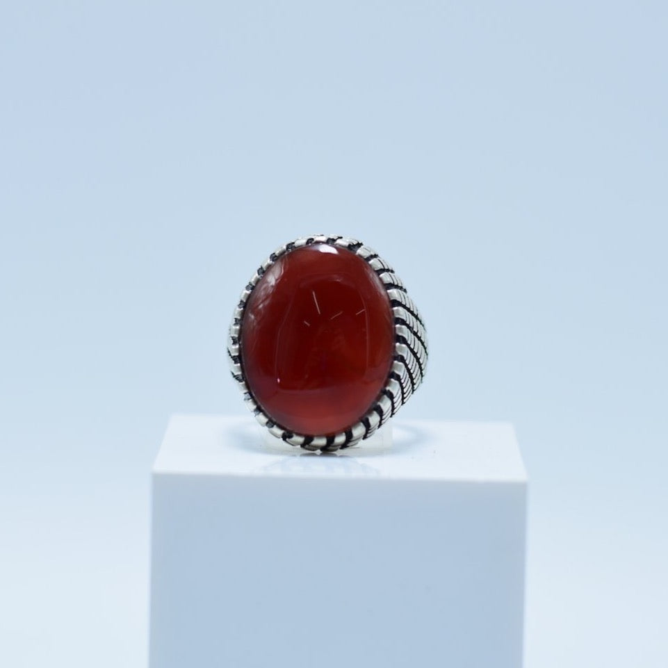 Herrenring Karneol 925 Silber - Jemeni